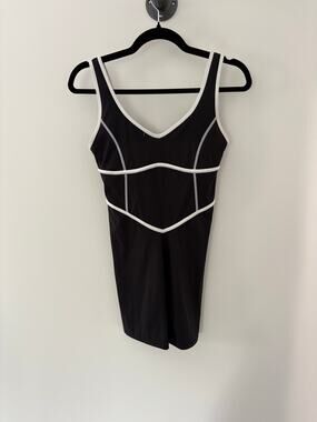 Bandier Tempo Contrast Seam Bodysuit Romper Size XS